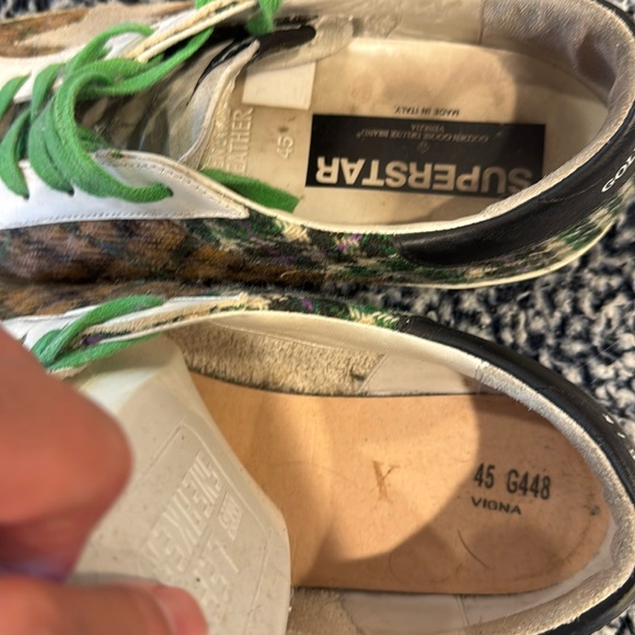 Golden Goose Superstar - plaid design with leather detailing & green laces - Picture 9 of 12